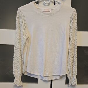 See By Chloe Cream Lace Sleeve Top